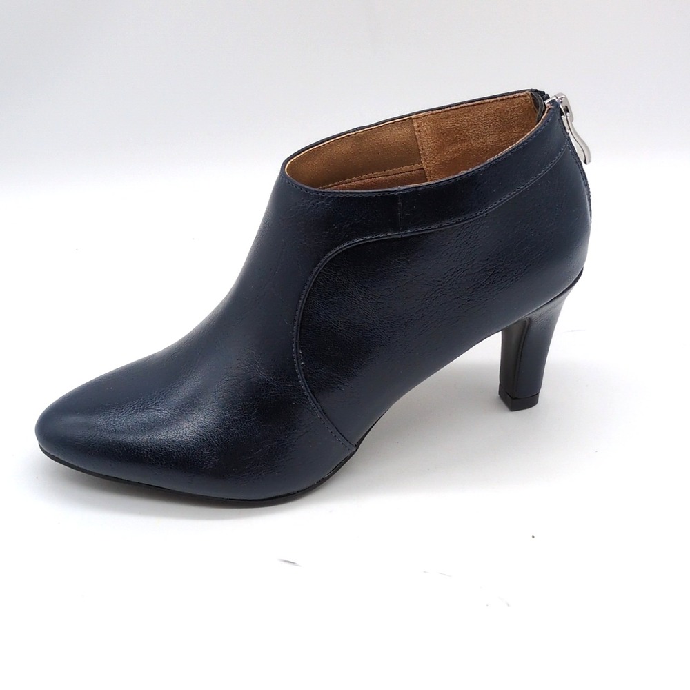 Life Stride Shoes Womens Georgia Blue 5.5 Ankle Boots High Heel Zip Dressy NEW